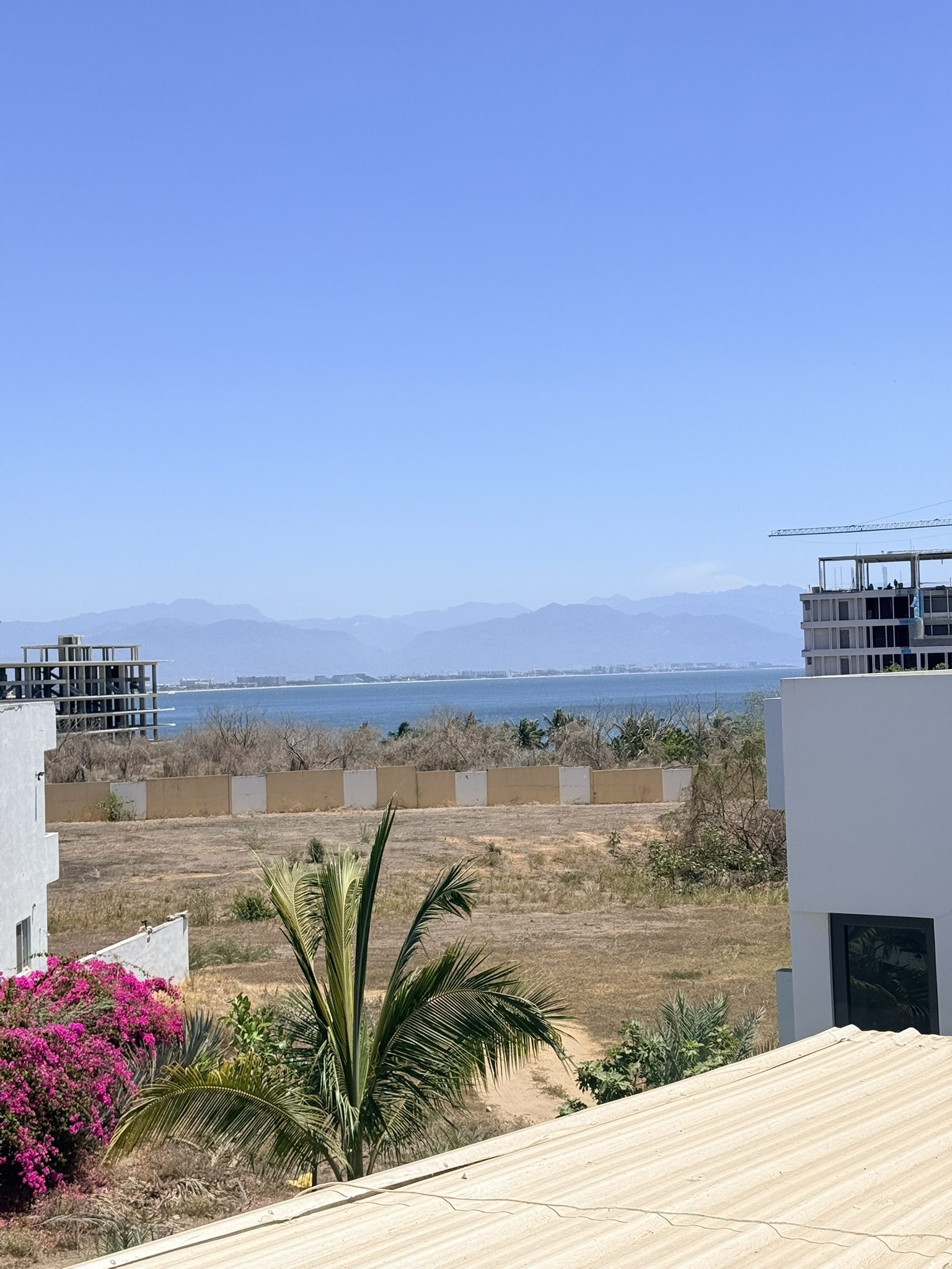 Construction in progress with ocean view